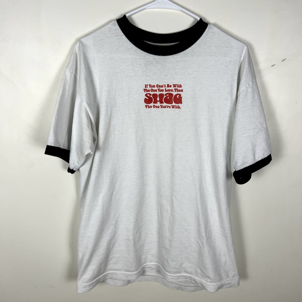 vintage 1999 Austin Powers "Shag the one you're with" ringer t shirt size large